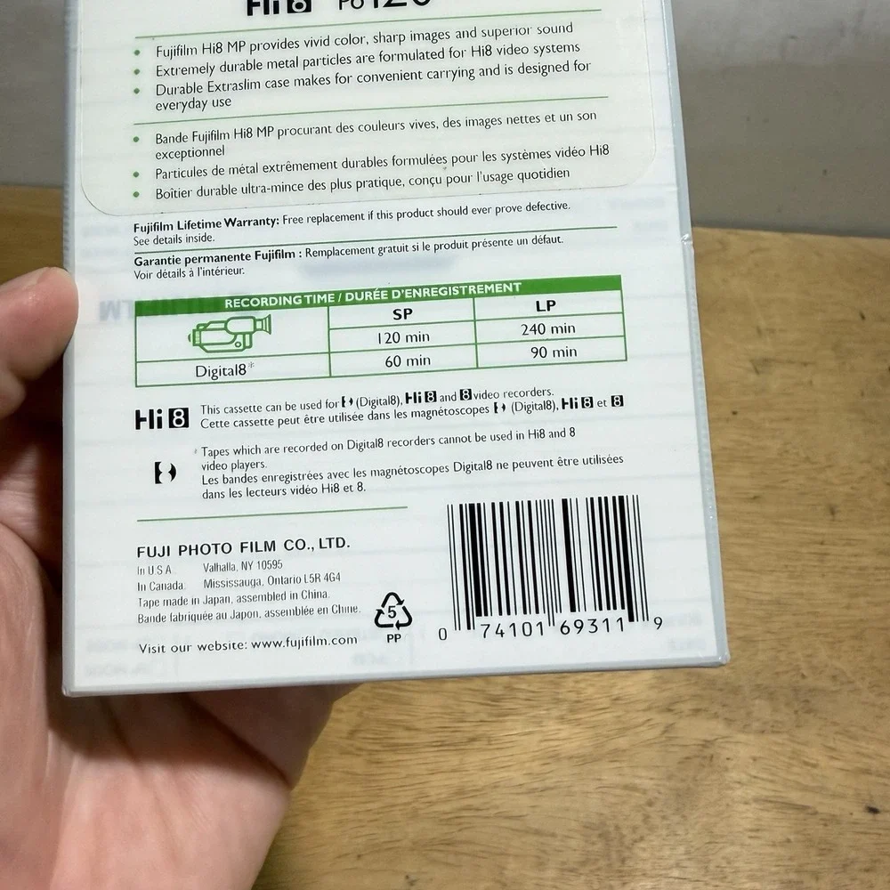 Fujifilm Hi8 MP P6-120 Pro Grade Videocassette Tapes 2 Pack Sealed 120MP